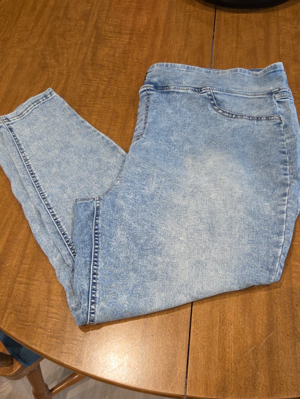 Terra & Sky Light Blue Women’s Jeggings - Stretch Acid Wash Denim